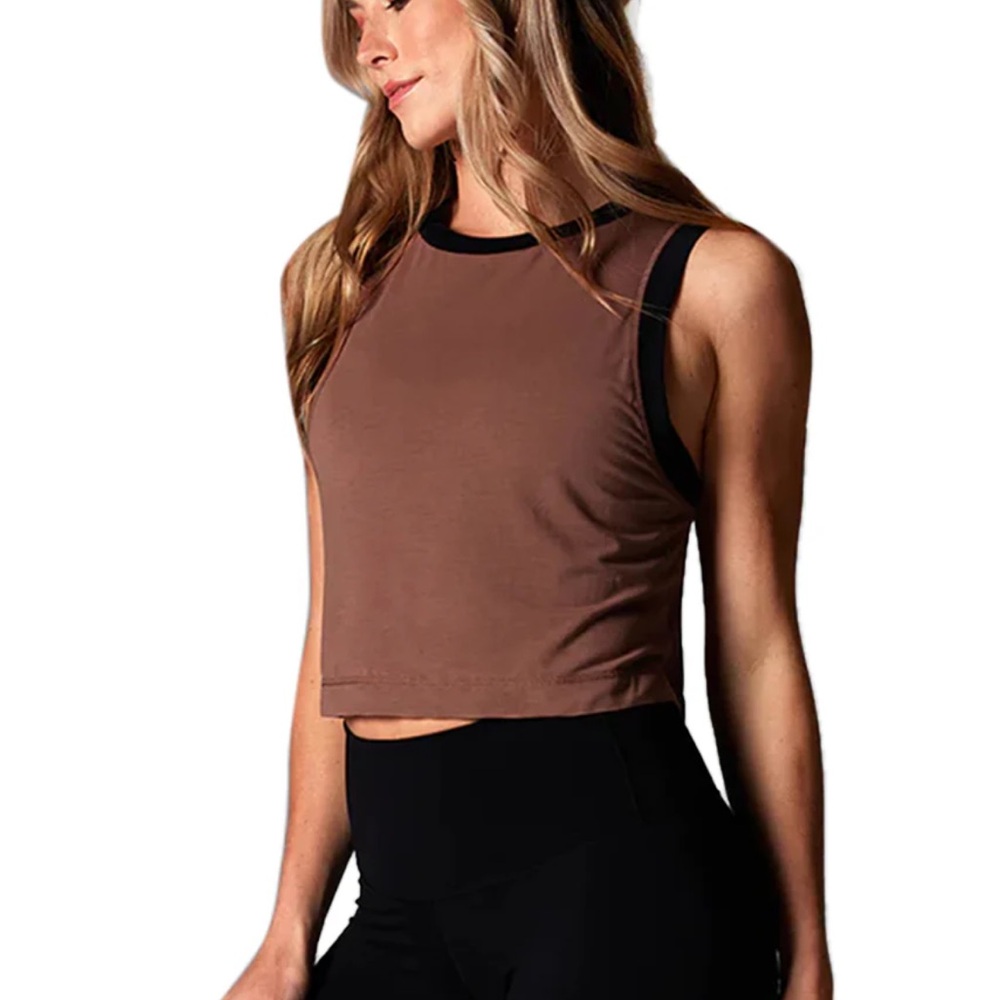 Stylish Brown Sleeveless Tank Top